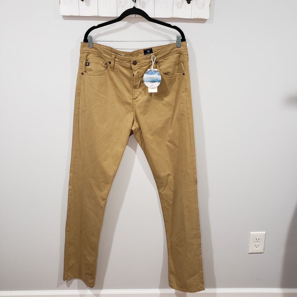 AG Everett Slim Straight Jeans Men’s 35x34 Khaki NWT Premium Denim